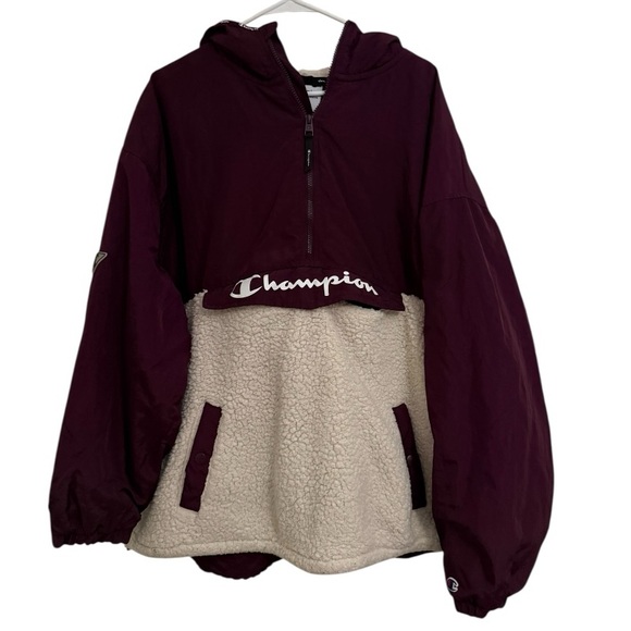 Champion Other - Champion Maroon and Cream Windbreaker